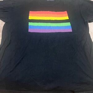 Black Matter Rainbow Stripe Tee - Black